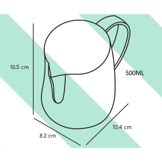 Curved Body-Milk Frothing Cup-500ml Steaming Pitchers