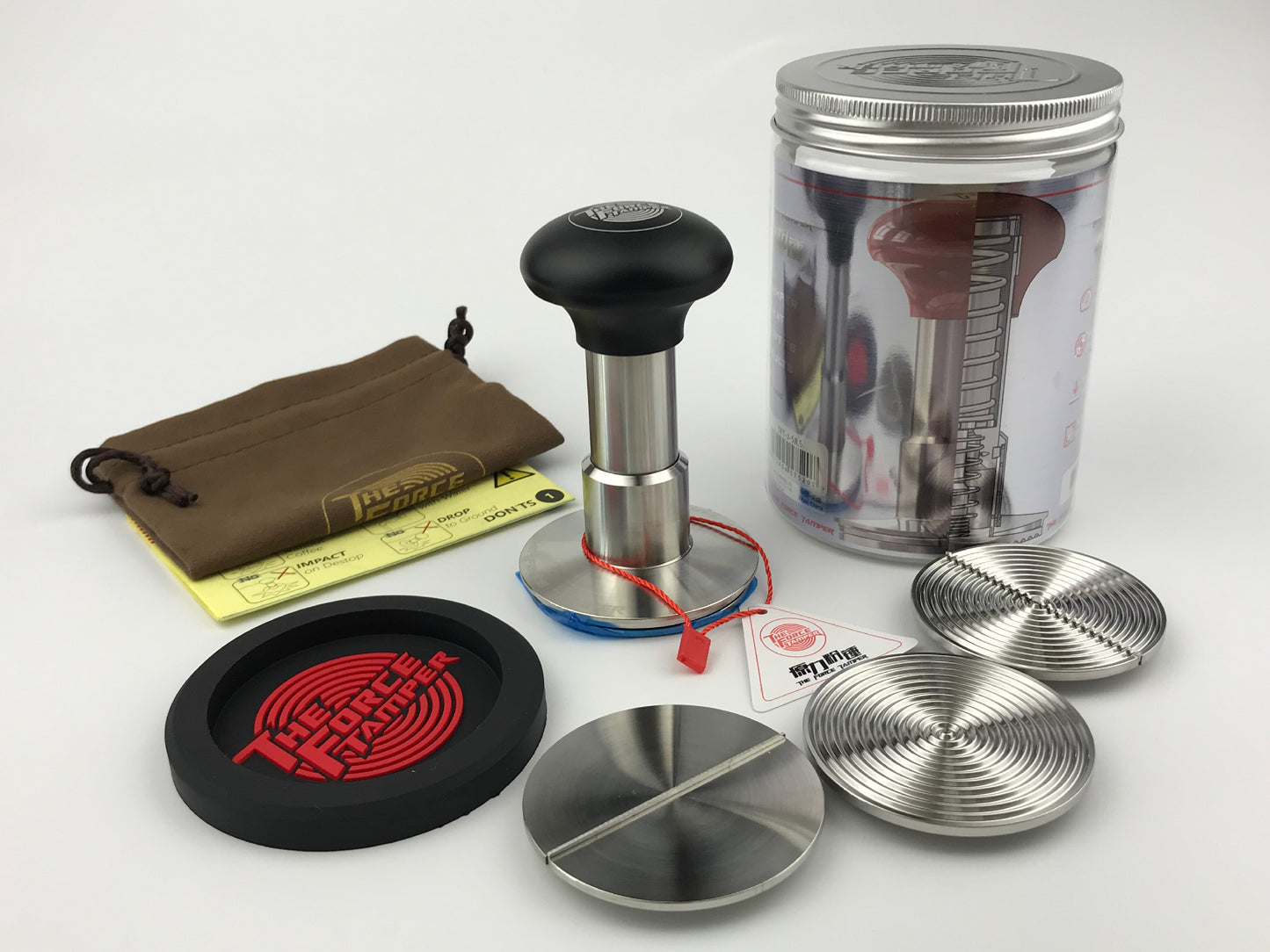 Automatic Impact-Adjustable Constant Pressure-Autoleveling Black Aluminum Matte Jellyfish Handle Coffee Tamper