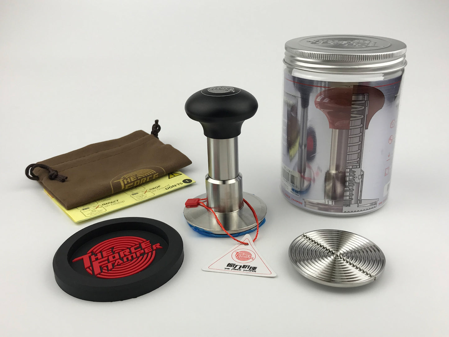 Automatic Impact-Adjustable Constant Pressure-Autoleveling Black Aluminum Matte Jellyfish Handle Coffee Tamper