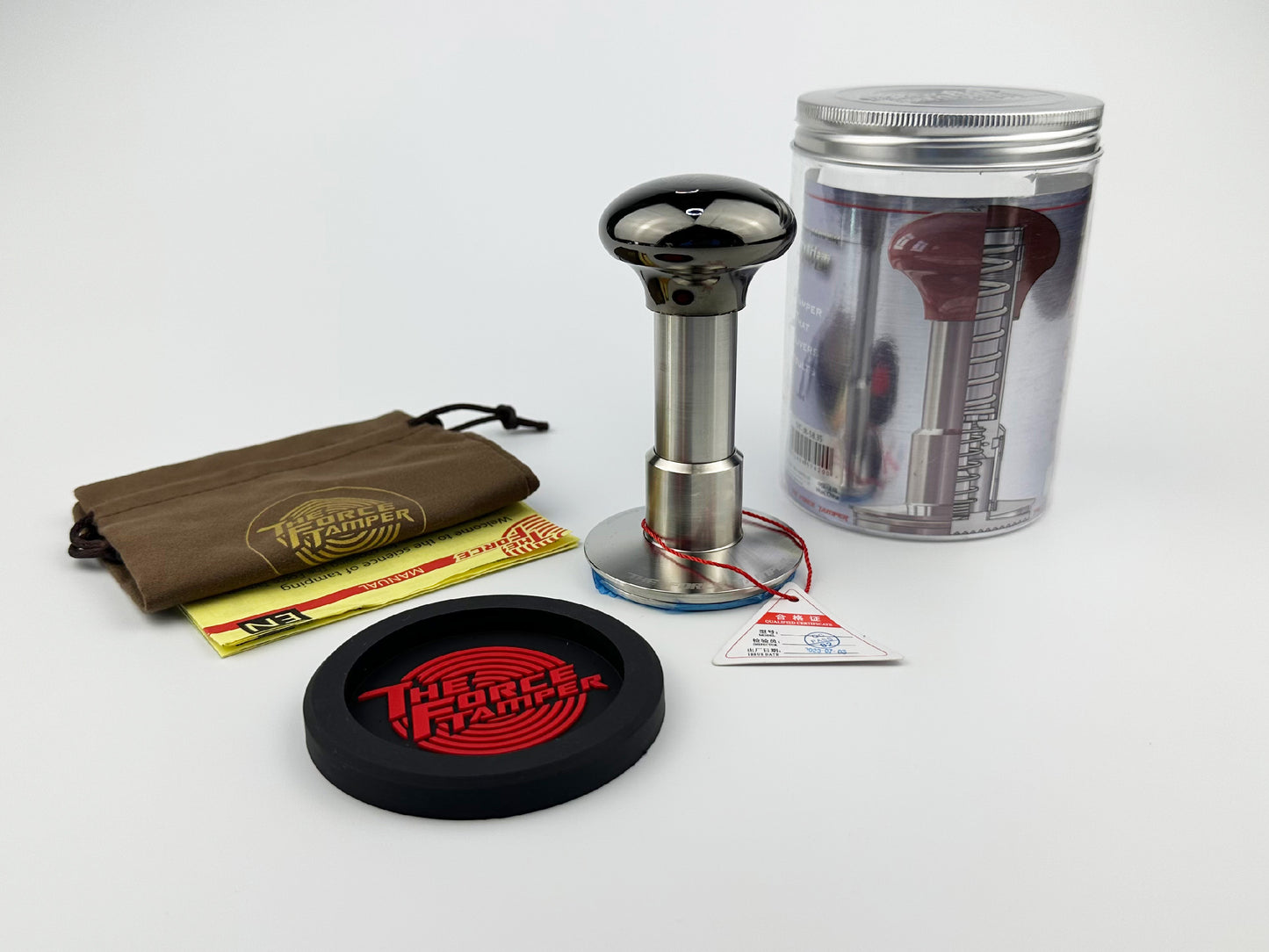 Automatic Impact-Adjustable Constant Pressure-Autoleveling Black Mirror Jellyfish AL Handle Coffee Tamper