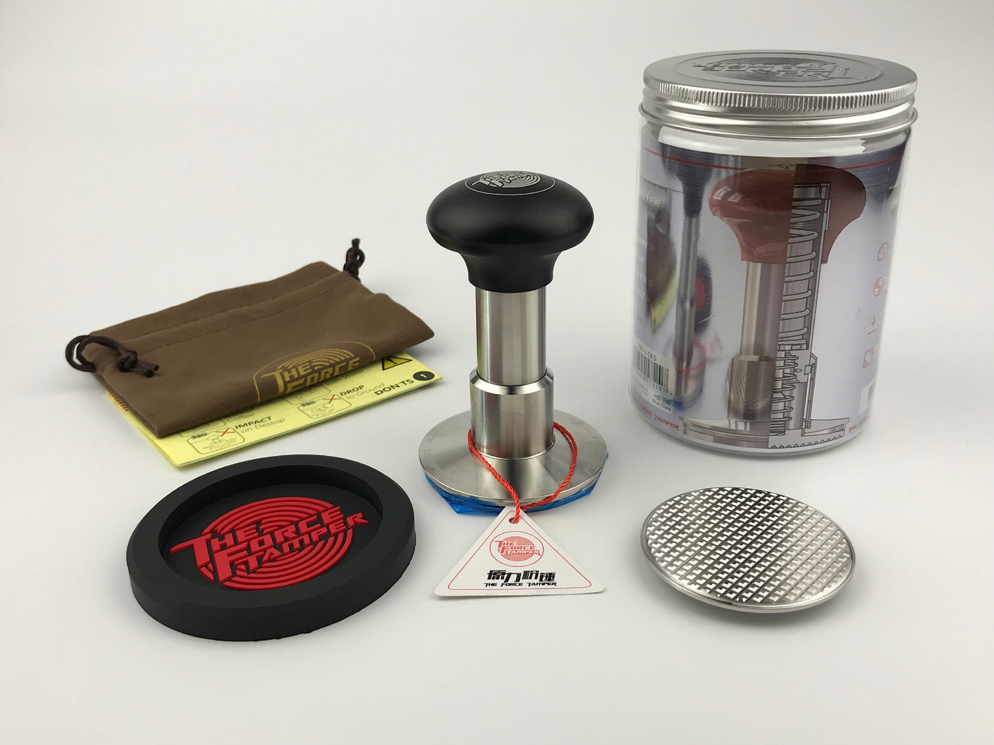 Automatic Impact-Adjustable Constant Pressure-Autoleveling Black Aluminum Matte Jellyfish Handle Coffee Tamper