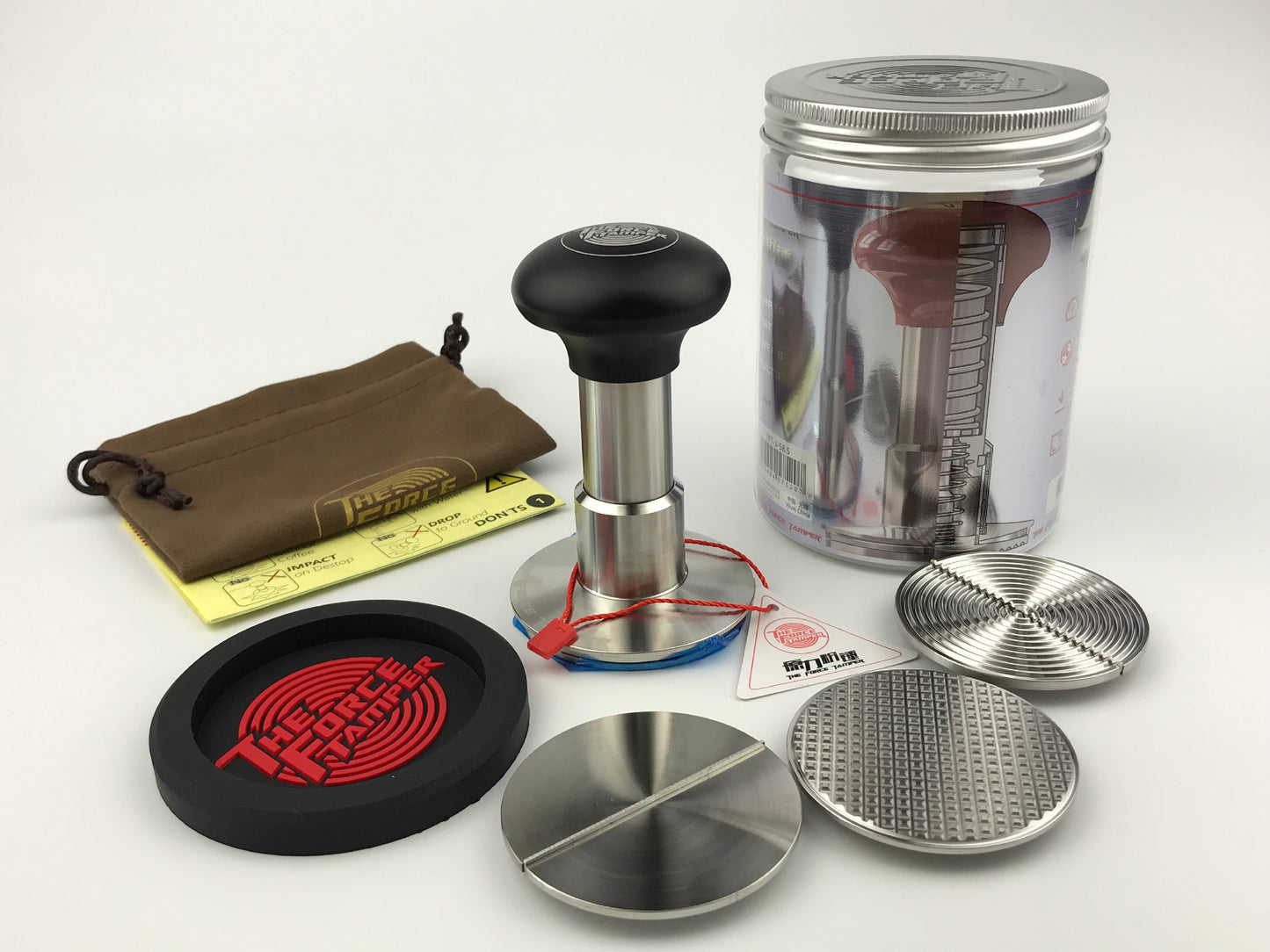 Automatic Impact-Adjustable Constant Pressure-Autoleveling Black Aluminum Matte Jellyfish Handle Coffee Tamper