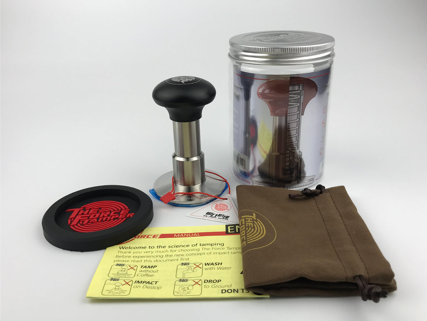 Automatic Impact-Adjustable Constant Pressure-Autoleveling Black Aluminum Matte Jellyfish Handle Coffee Tamper