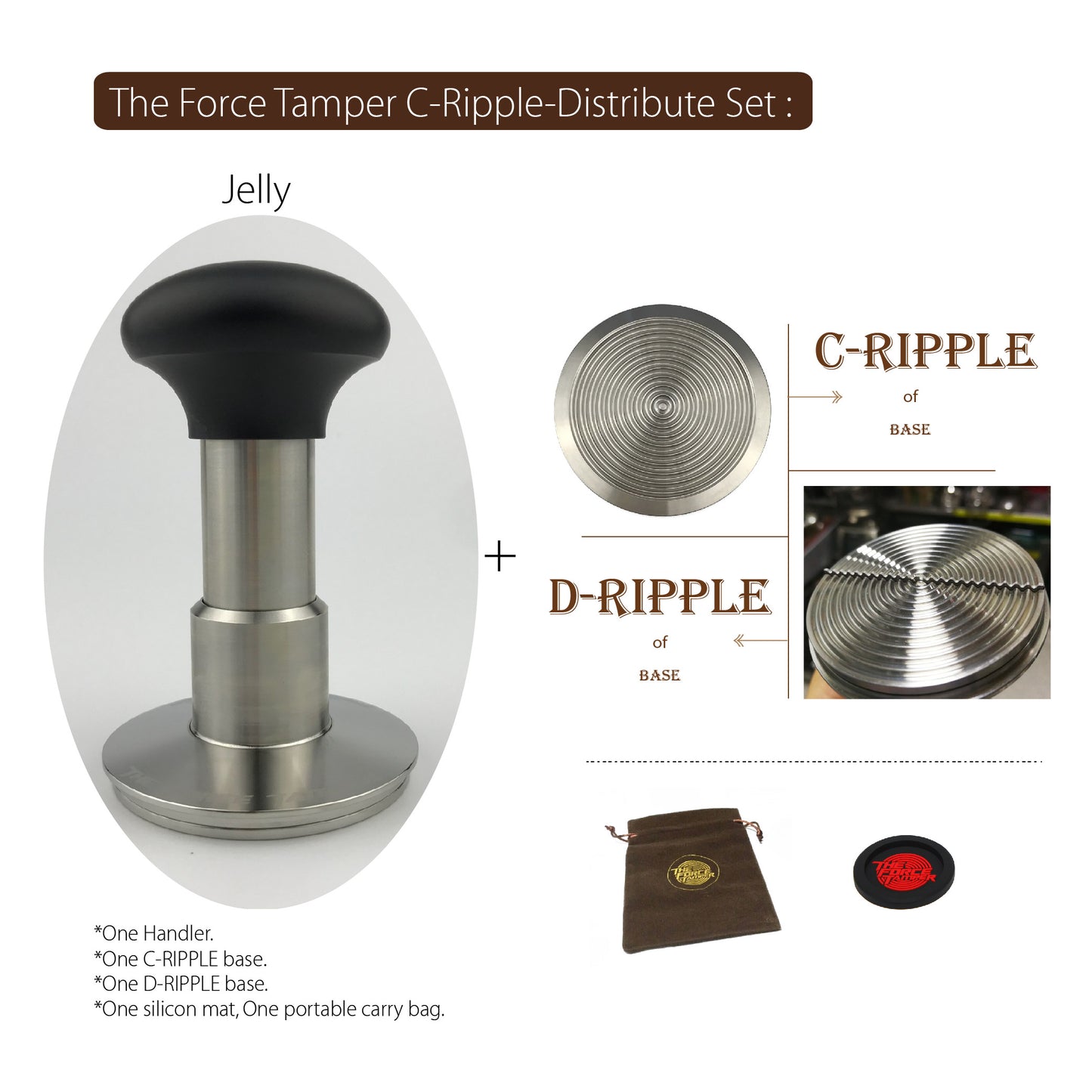 Automatic Impact-Adjustable Constant Pressure-Autoleveling Black Aluminum Matte Jellyfish Handle Coffee Tamper