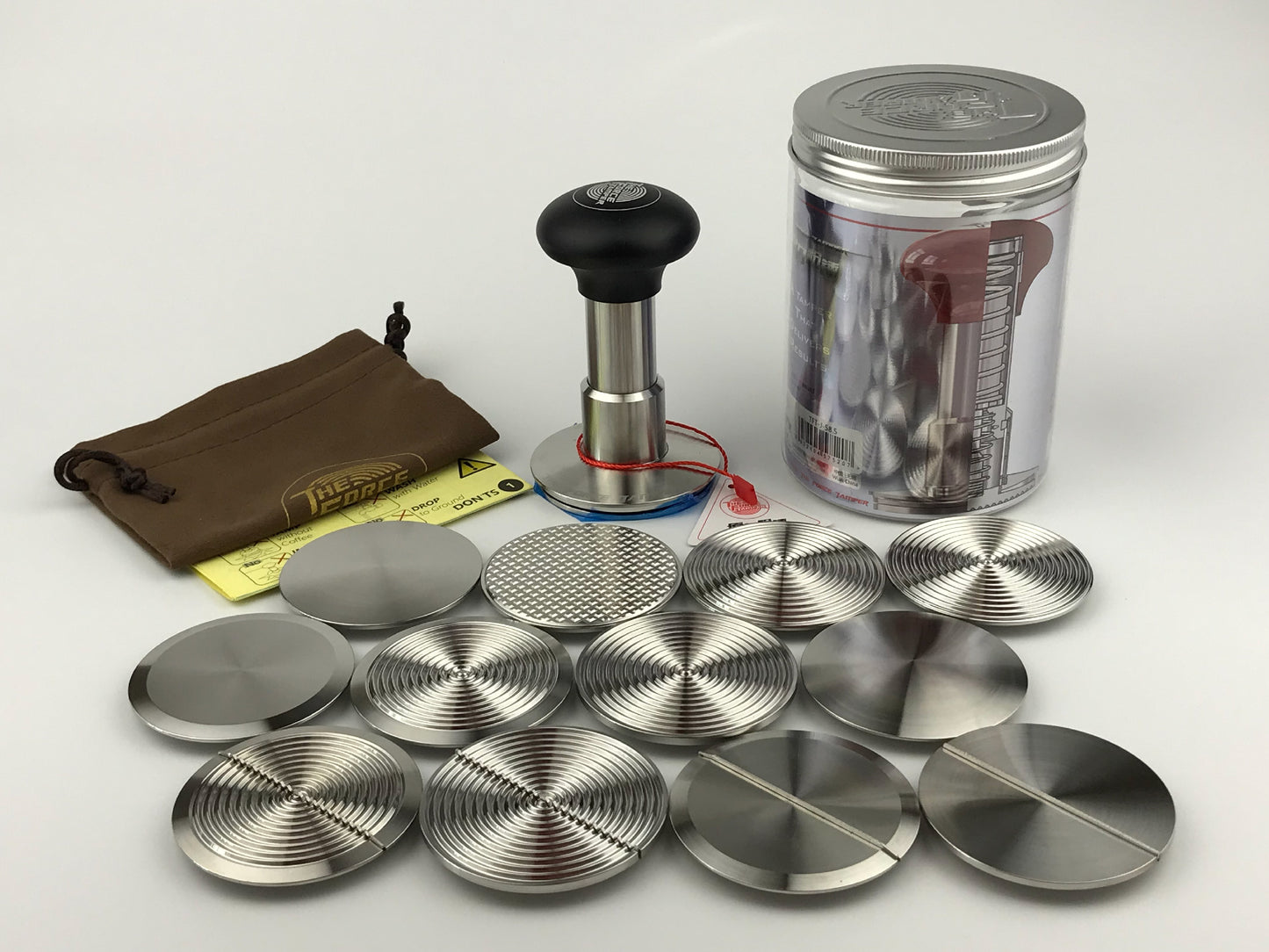 Automatic Impact-Adjustable Constant Pressure-Autoleveling Black Aluminum Matte Jellyfish Handle Coffee Tamper