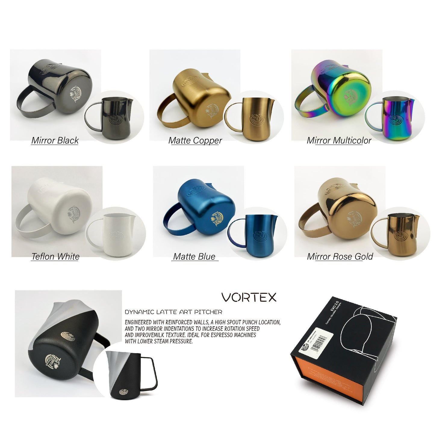 Curved Body-Milk Frothing Cup-500ml Steaming Pitchers