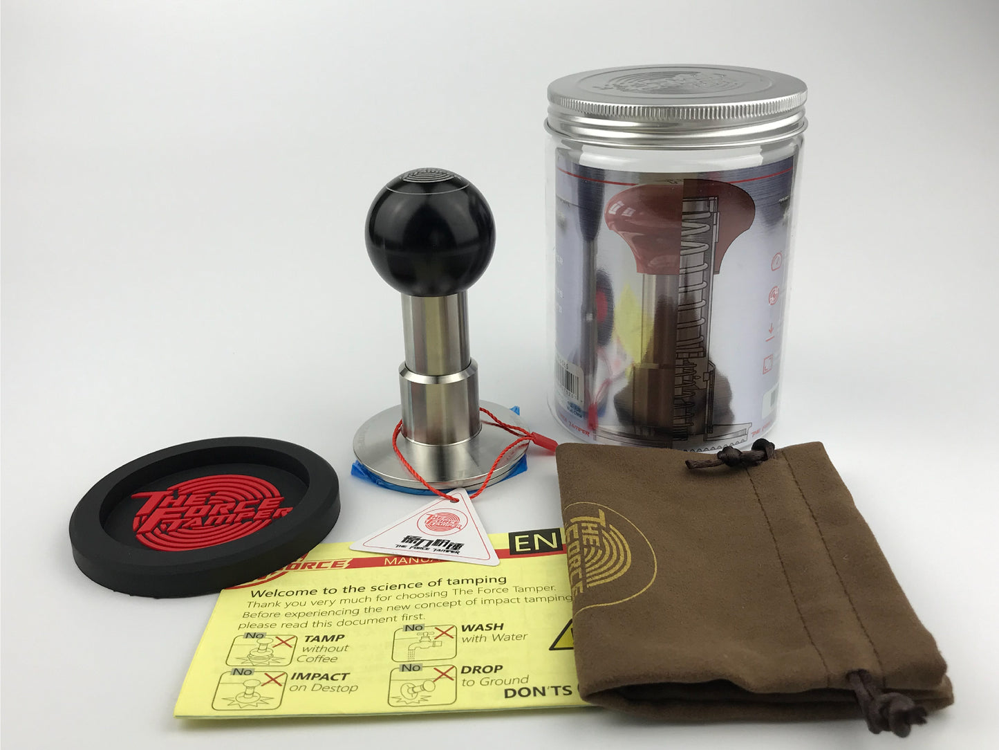 Automatic Impact-Adjustable Constant Pressure-Autoleveling Black Aluminum Matte Ball Handle Coffee Tamper