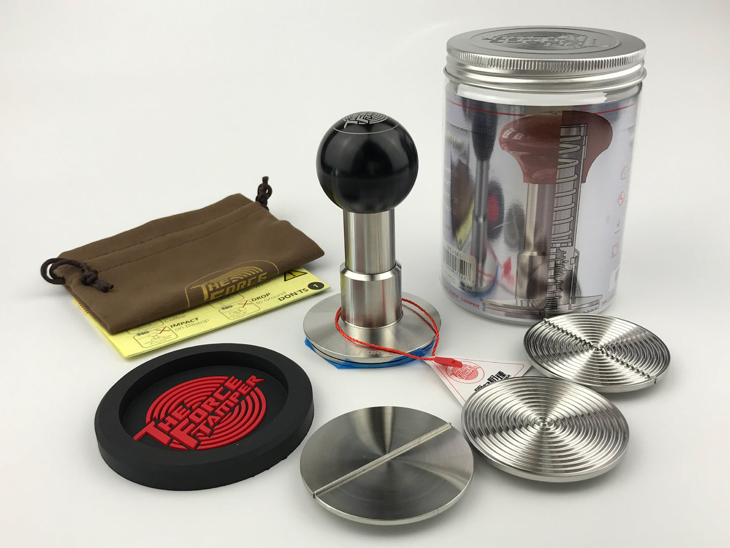 Automatic Impact-Adjustable Constant Pressure-Autoleveling Black Aluminum Matte Ball Handle Coffee Tamper