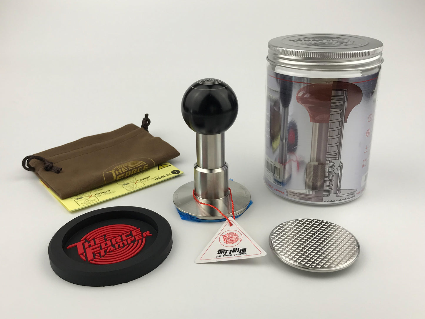 Automatic Impact-Adjustable Constant Pressure-Autoleveling Black Aluminum Matte Ball Handle Coffee Tamper