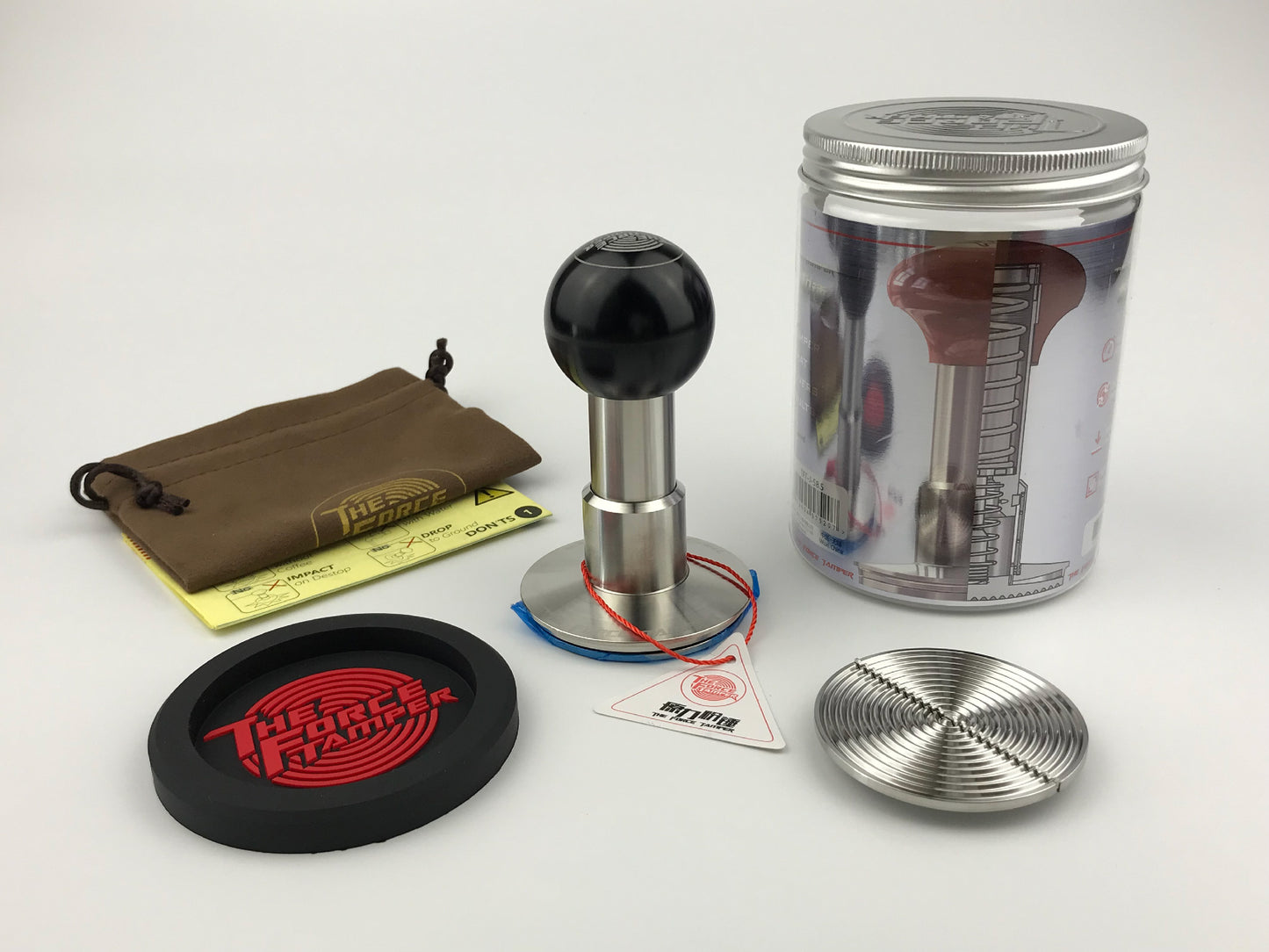 Automatic Impact-Adjustable Constant Pressure-Autoleveling Black Aluminum Matte Ball Handle Coffee Tamper
