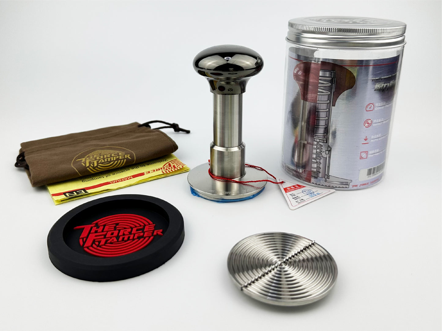 Automatic Impact-Adjustable Constant Pressure-Autoleveling Black Mirror Jellyfish AL Handle Coffee Tamper