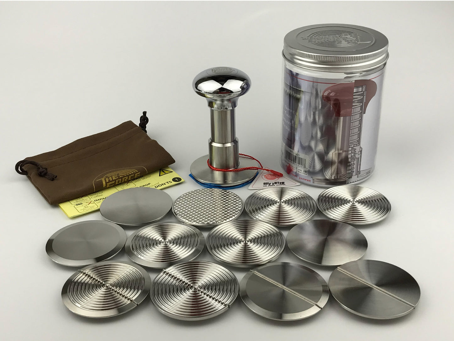 Automatic Impact-Adjustable Constant Pressure-Autoleveling Mirror Silver Jellyfish AL Handle Coffee Tamper