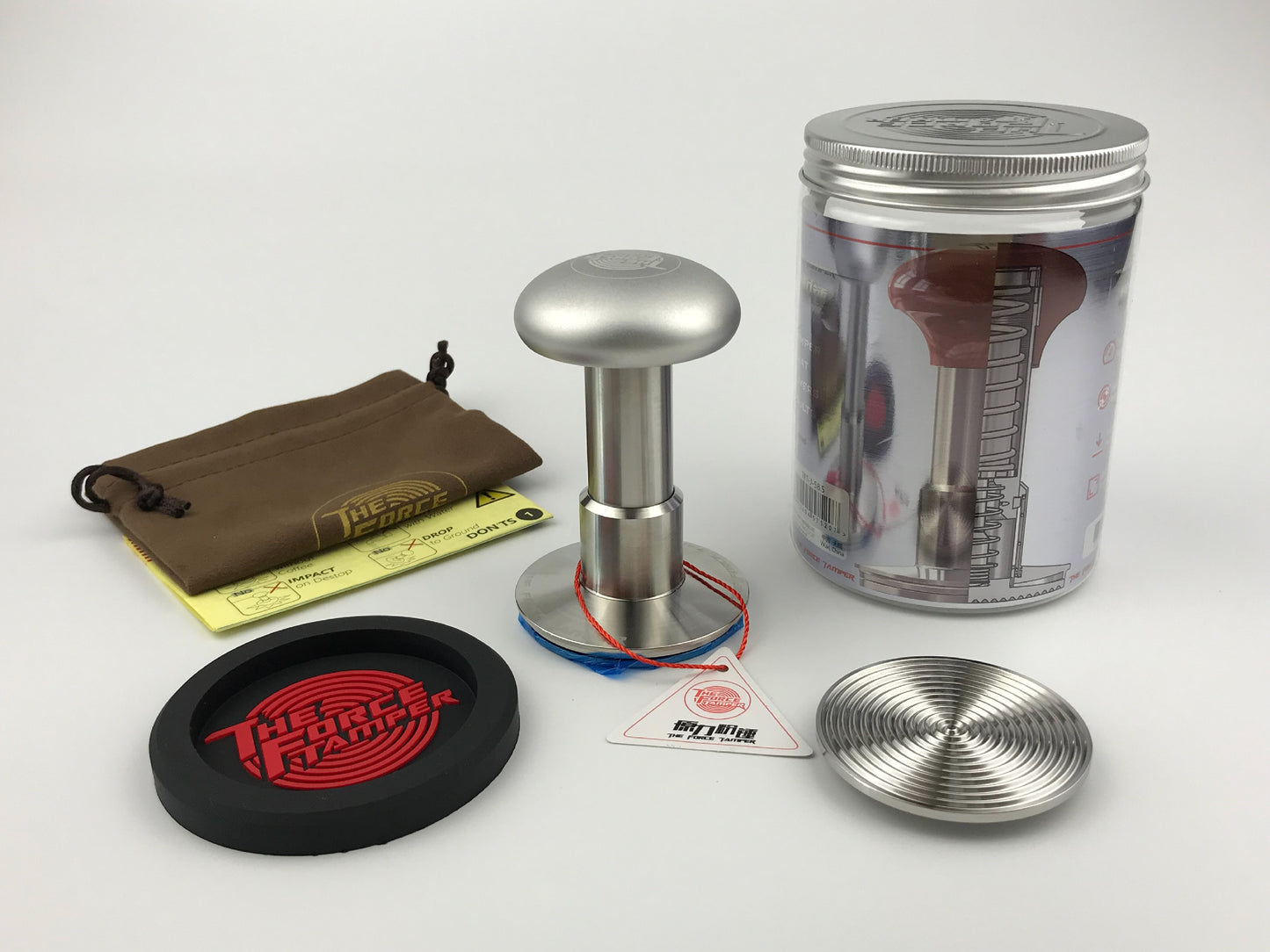 Automatic Impact-Adjustable Constant Pressure-Auto-leveling Silver Aluminum Matte Mushroom Handle Coffee Tamper