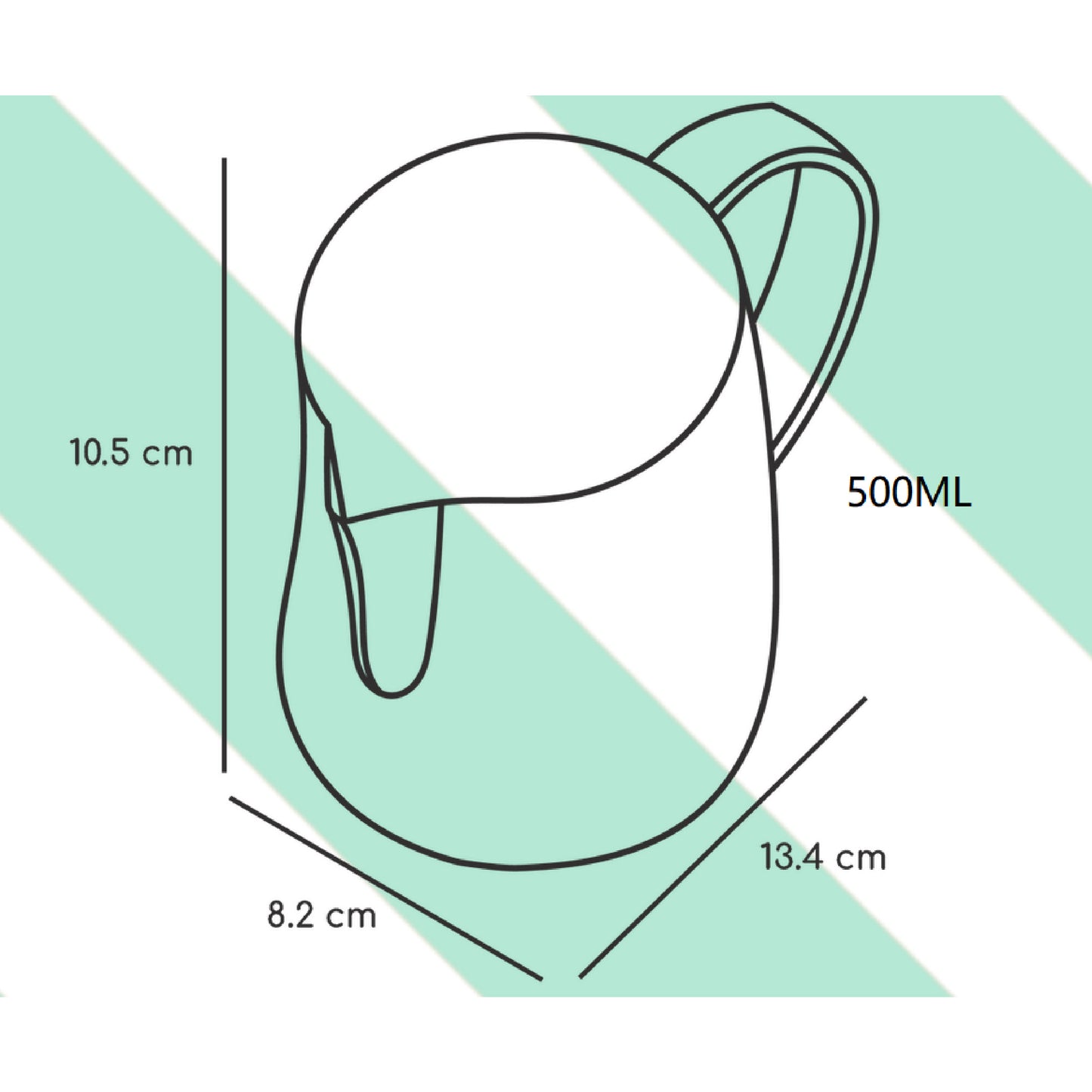 Curved Body-Milk Frothing Cup-500ml Steaming Pitchers