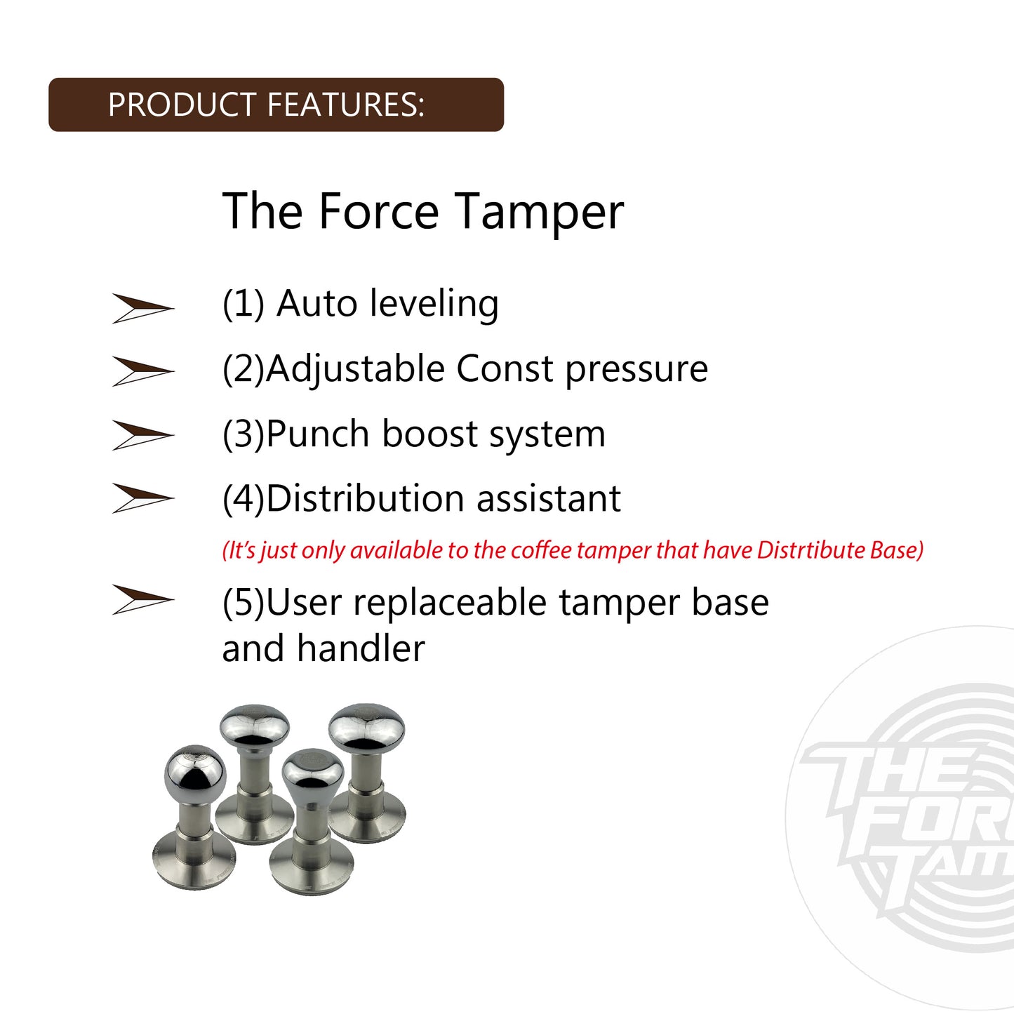 Automatic Impact-Adjustable Constant Pressure-Autoleveling Mirror Silver Jellyfish AL Handle Coffee Tamper